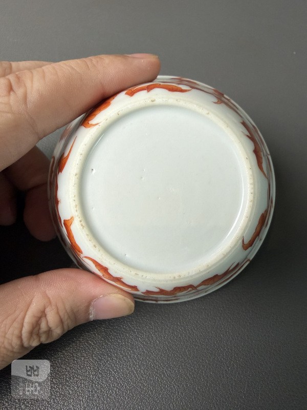 清 矾红百蝠纹套杯一组十件 - 图28